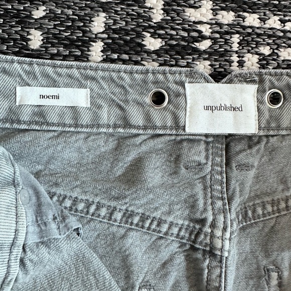 Anthropologie Unpublished NOEMI Light Gray Wide Leg Relaxed Jeans 29 - Picture 15 of 15